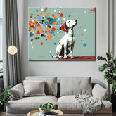 Paint by Numbers Art  Colorful Dots Fly Away Due To Fan